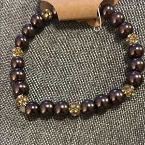 Elegant Black and Gold Beaded Bracelet